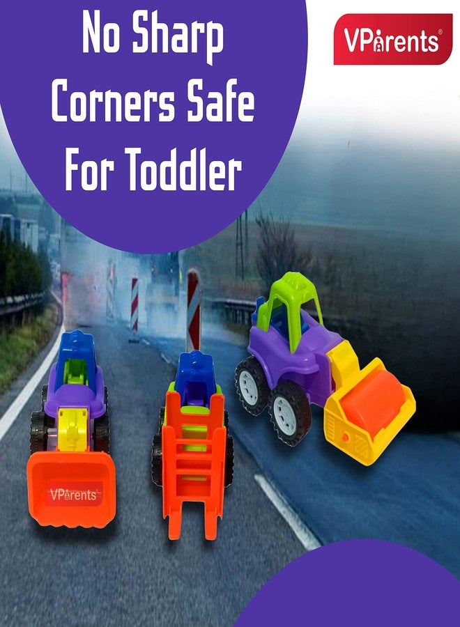 VParents مجموعة ألعاب شاحنات حفارة JCB للأطفال من VParents، 3 قطع، متعددة الألوان، للأولاد والبنات - Image 3